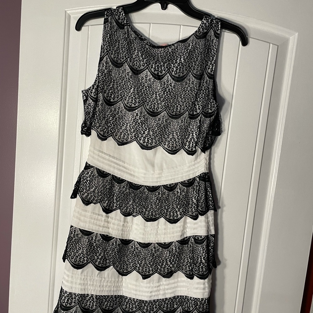 BCBG sleeveless lace cocktail dress